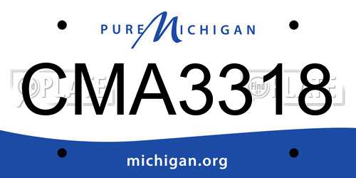 CMA3318 Michigan License Plate
