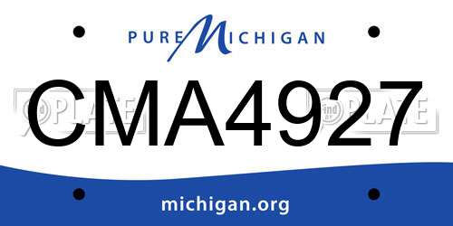CMA4927 Michigan License Plate