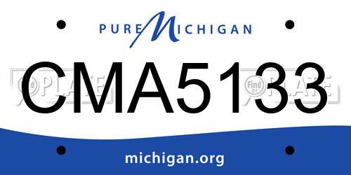CMA5133 Michigan License Plate
