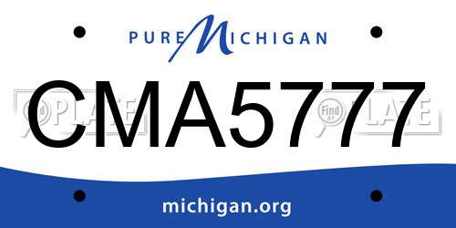 CMA5777 Michigan License Plate