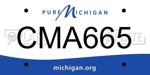 CMA665 Michigan License Plate