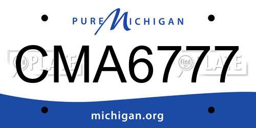 CMA6777 Michigan License Plate