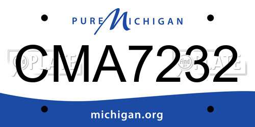 CMA7232 Michigan License Plate