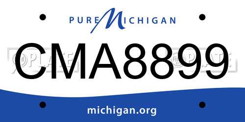 CMA8899 Michigan License Plate