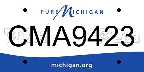 CMA9423 Michigan License Plate