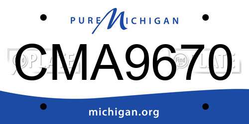 CMA9670 Michigan License Plate