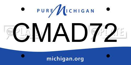 CMAD72 Michigan License Plate
