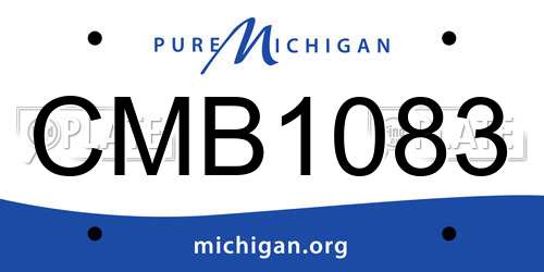 CMB1083 Michigan License Plate