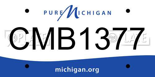 CMB1377 Michigan License Plate