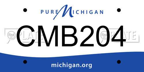 CMB204 Michigan License Plate