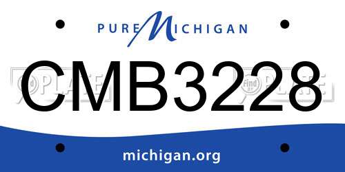 CMB3228 Michigan License Plate