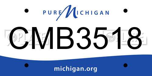 CMB3518 Michigan License Plate
