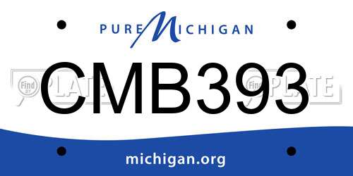 CMB393 Michigan License Plate