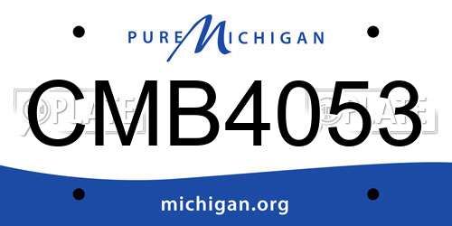 CMB4053 Michigan License Plate