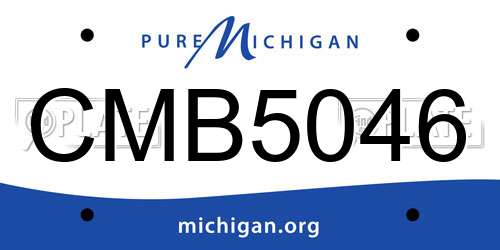 CMB5046 Michigan License Plate