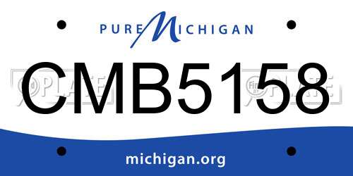 CMB5158 Michigan License Plate