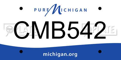 CMB542 Michigan License Plate