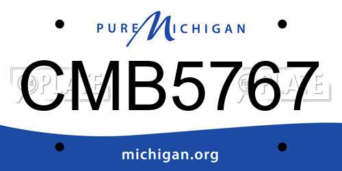 CMB5767 Michigan License Plate