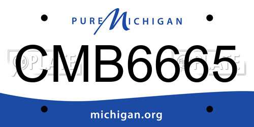 CMB6665 Michigan License Plate