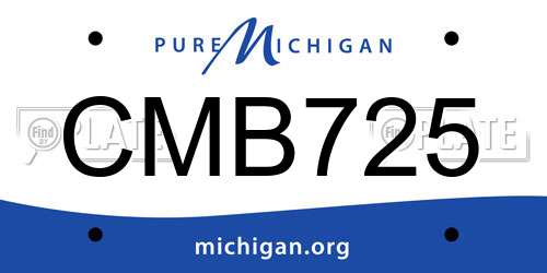CMB725 Michigan License Plate