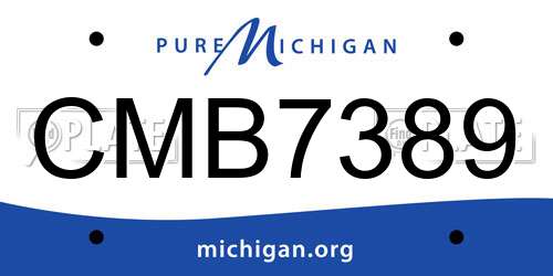 CMB7389 Michigan License Plate