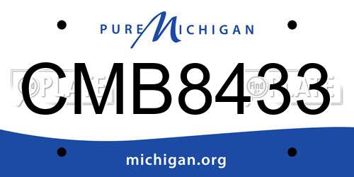 CMB8433 Michigan License Plate
