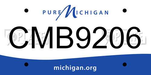 CMB9206 Michigan License Plate