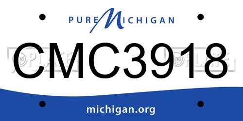 CMC3918 Michigan License Plate