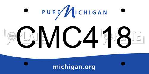 CMC418 Michigan License Plate