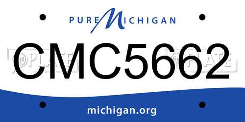 CMC5662 Michigan License Plate