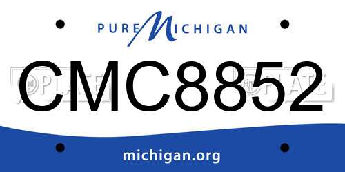 CMC8852 Michigan License Plate