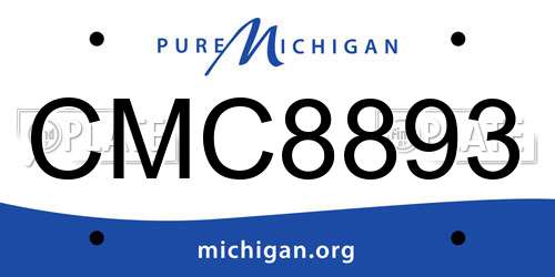 CMC8893 Michigan License Plate