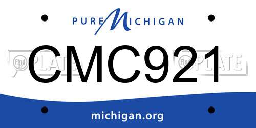 CMC921 Michigan License Plate