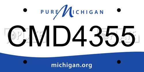 CMD4355 Michigan License Plate