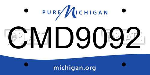 CMD9092 Michigan License Plate