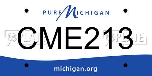 CME213 Michigan License Plate