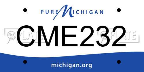 CME232 Michigan License Plate