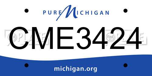 CME3424 Michigan License Plate