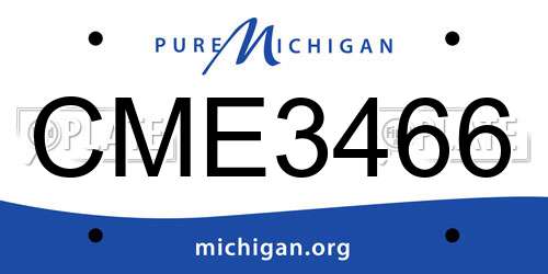 CME3466 Michigan License Plate