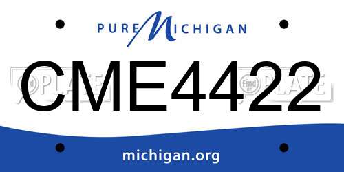 CME4422 Michigan License Plate