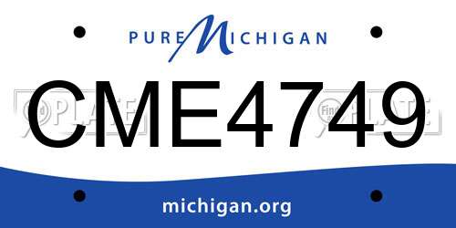 CME4749 Michigan License Plate