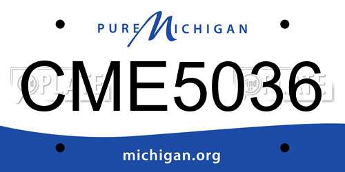 CME5036 Michigan License Plate