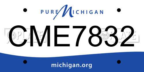 CME7832 Michigan License Plate