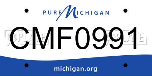 CMF0991 Michigan License Plate