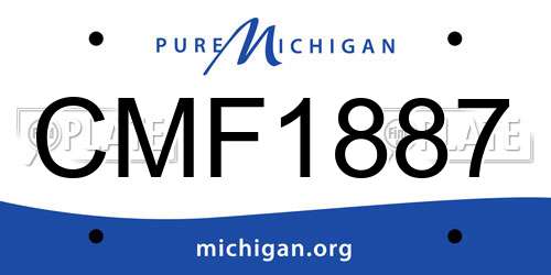 CMF1887 Michigan License Plate