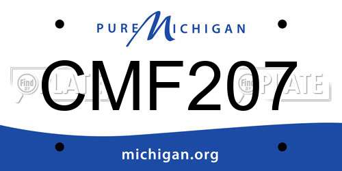 CMF207 Michigan License Plate