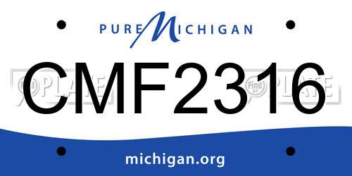 CMF2316 Michigan License Plate