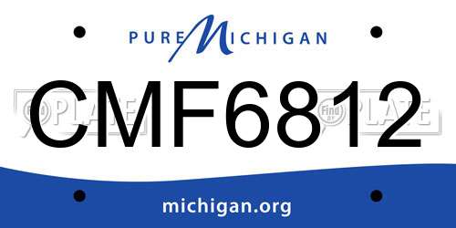 CMF6812 Michigan License Plate