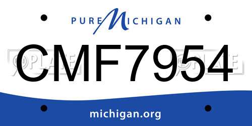 CMF7954 Michigan License Plate