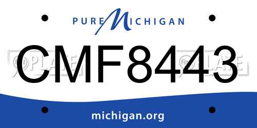 CMF8443 Michigan License Plate